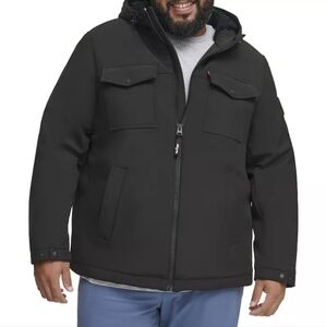 Levi's Big & Tall Levi's® Sherpa-Lined Hooded Softshell Utility Jacket X…